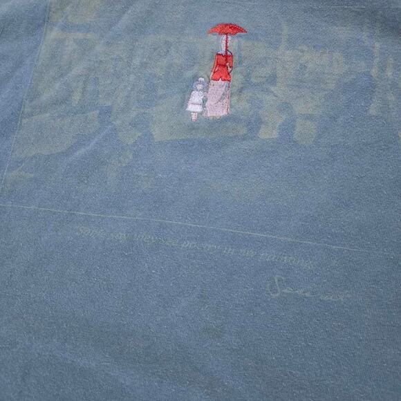 Vtg 90s GEORGES SEURAT Sunday Afternoon on La Grande Jatte Art T Shirt Blue XL - Picture 4 of 6